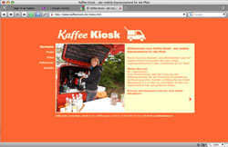 Screenshot Website Kaffee Kiosk