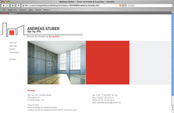 Screenshot Website Design für Architekt