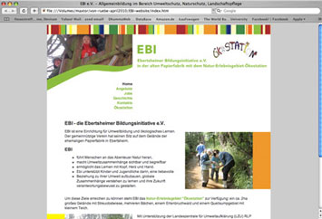 Screenshot Website EBI ev