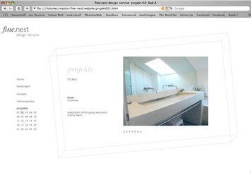 Screenshot Website Design Büro fine.nest