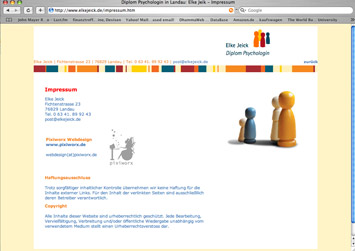 Screenshot Website E. Jeick