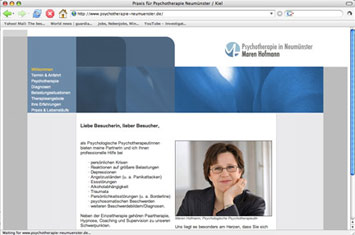 Screen Webdesign für Psychotherapeutin